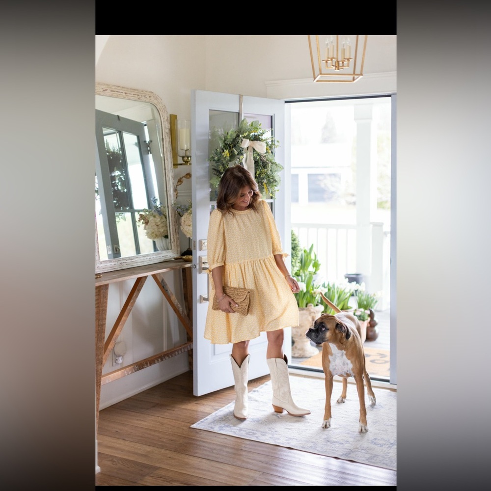 Smash & Tess x Jillian Harris Garden Party Mini Dress in Yellow Floral 2XL